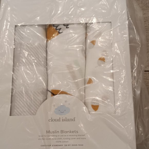 cloud island Accessories Cloud Island Muslin Swaddle Blankets 3